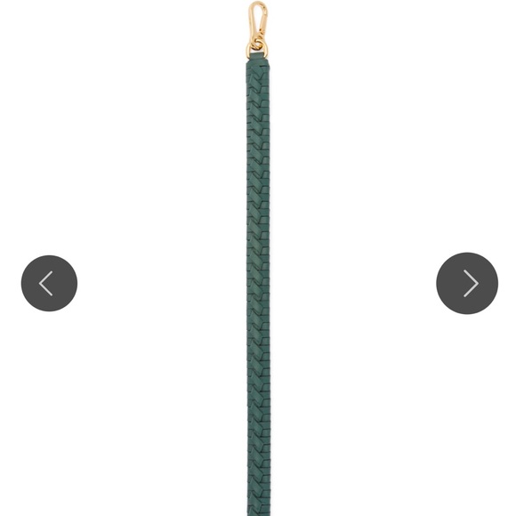 Loewe Green Braided Bag Strap with Gold Clasps - Picture 3 of 6